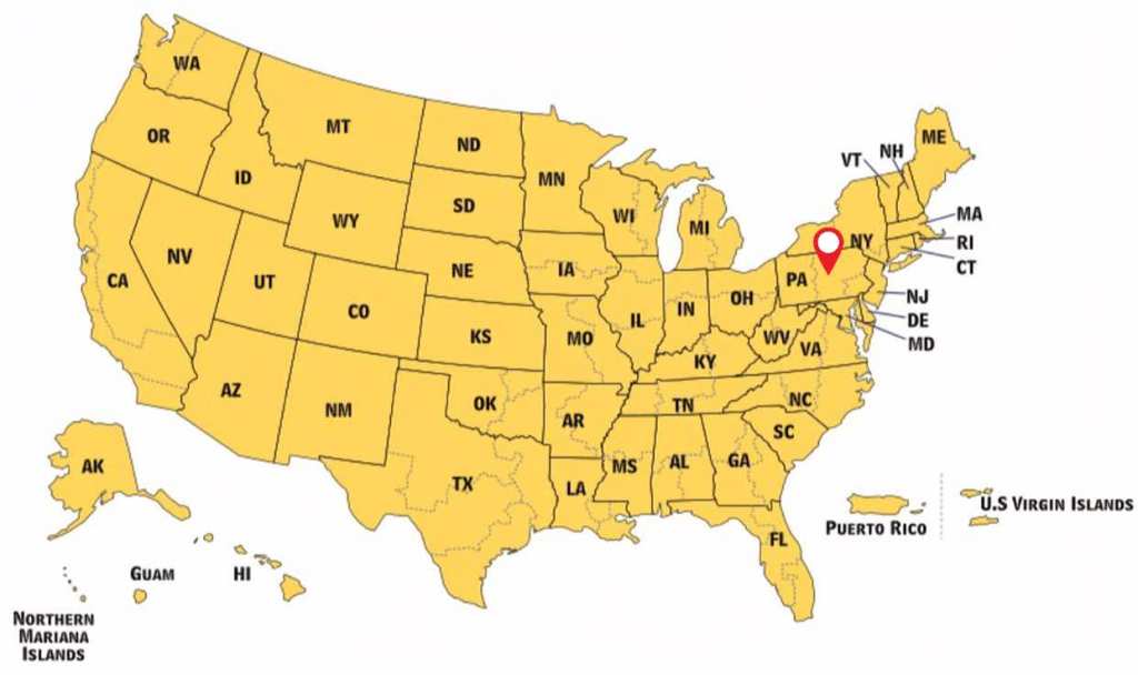 Map indicating Pennsylvania